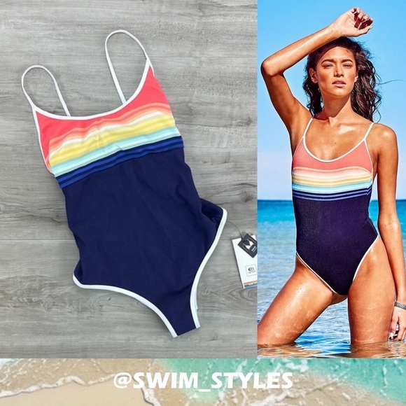 ☀️RIP CURL☀️ SAYULITA STRIPE GOOD ONE PIECE BATHING SUIT